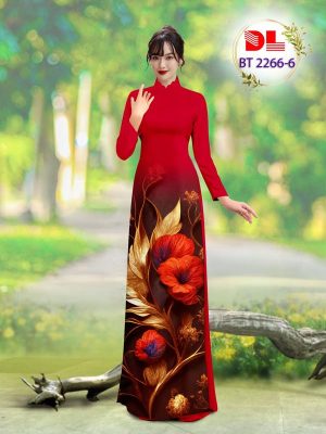 Vải Áo Dài Hoa In 3D Sang Trọng AD BT2266 21